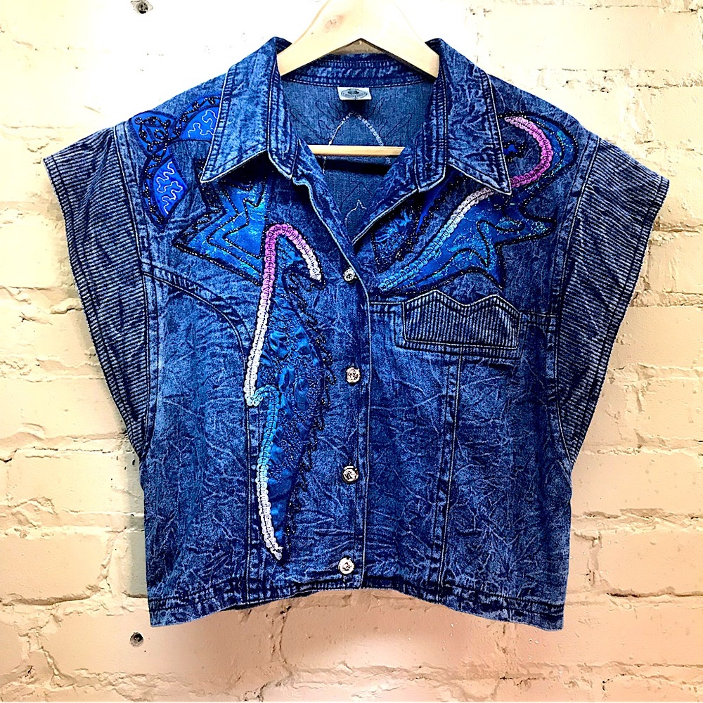 Set- Retro Embellished Acid Wash